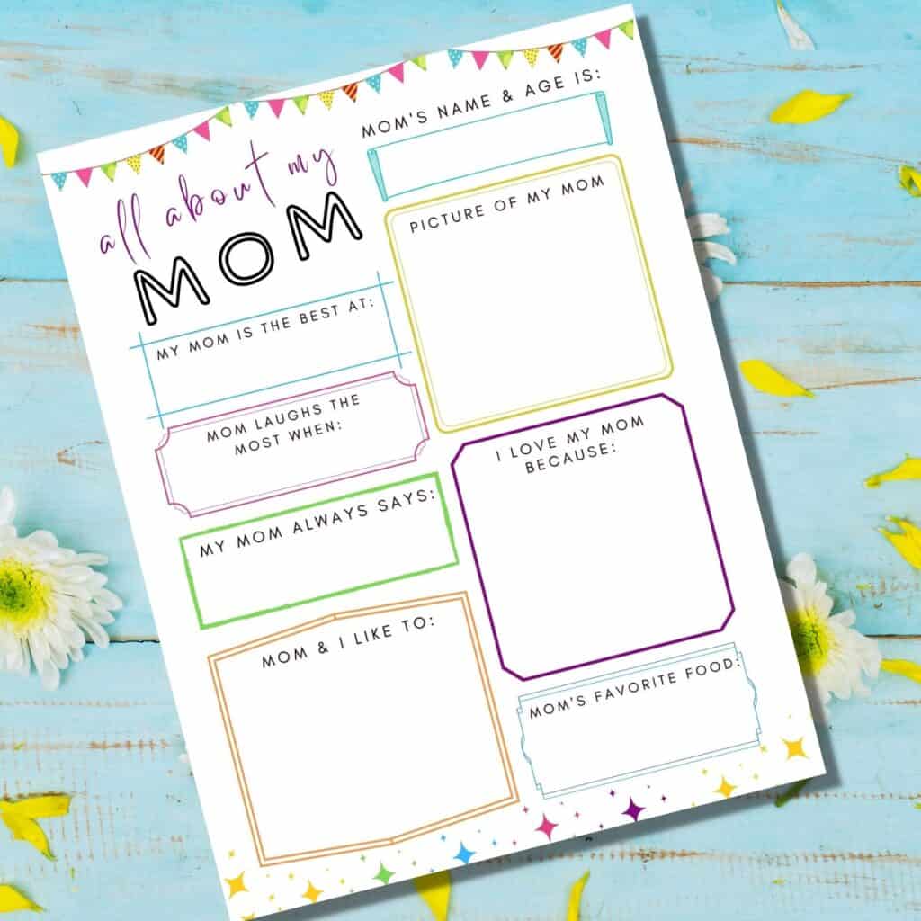 All about mom printable