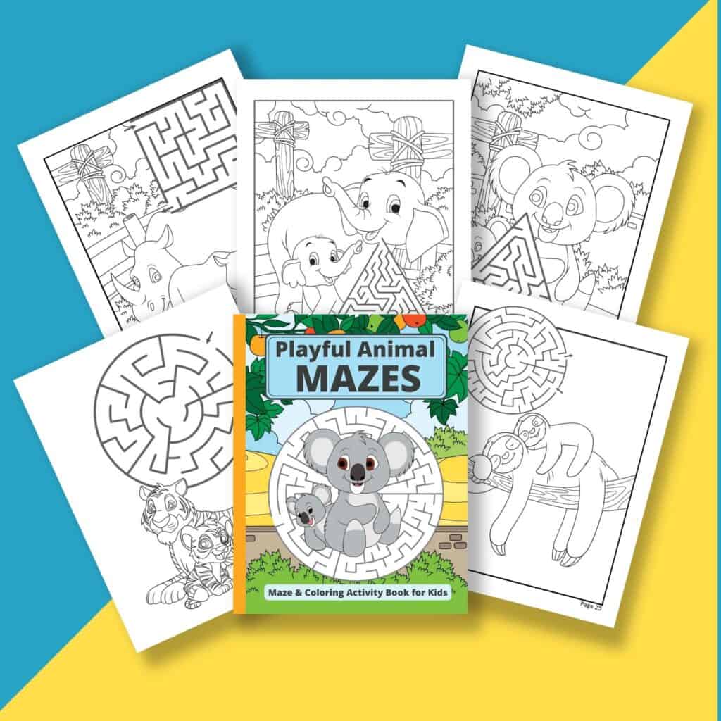 Cute Animal Maze pages fanned out