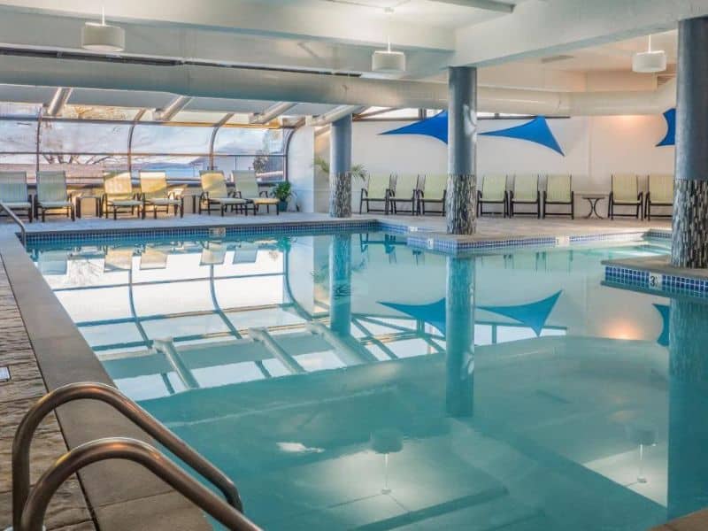 Indoor pool at the Atlantic Oceanside Hotel in Bar Harbor Maine