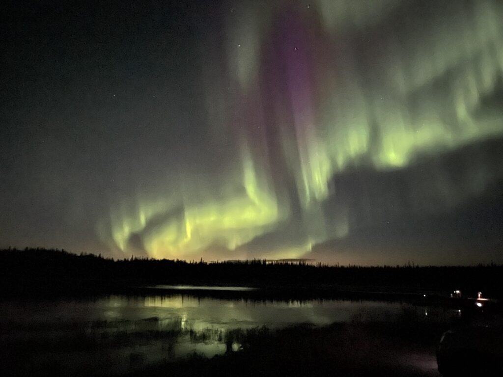 Yellowknife Canada Northern Lights over Prosperous Lake, Northwest Territories. 
