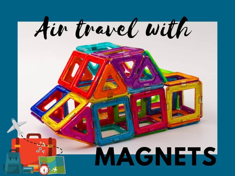 Childs magnetic tiles built  into a oblong shape. Air Travel with magnets.