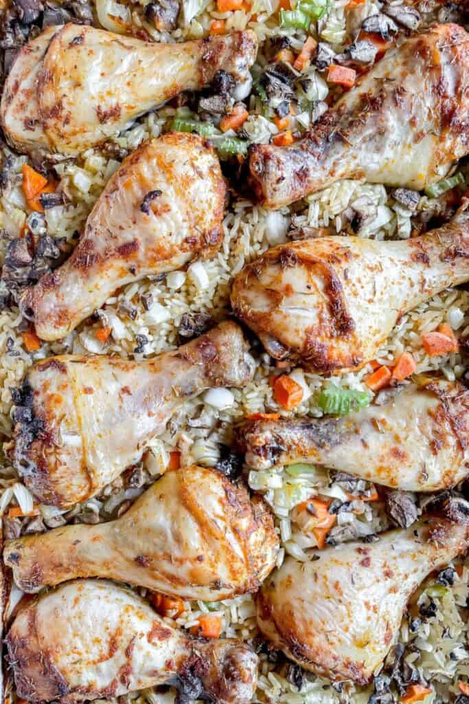 Tray of Chicken leg & rice bake