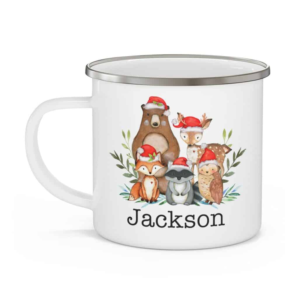 Personalized woodland animals mug
