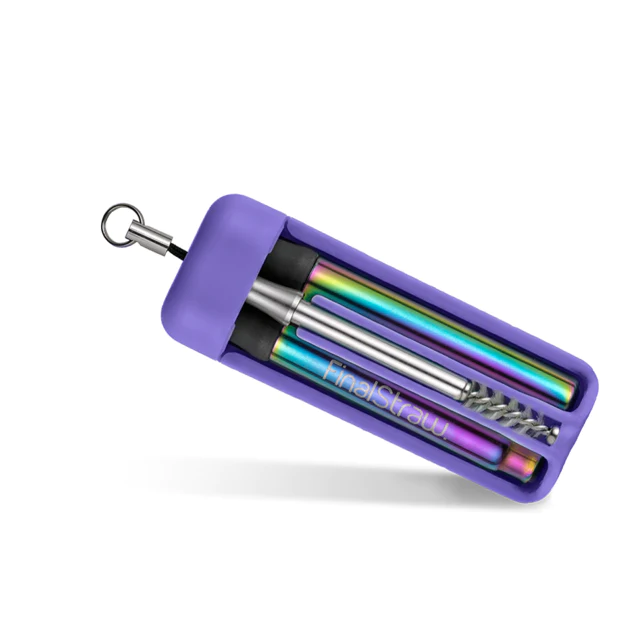 An eco-friendly gift idea. A collapsible travel straw in a carrying case. 