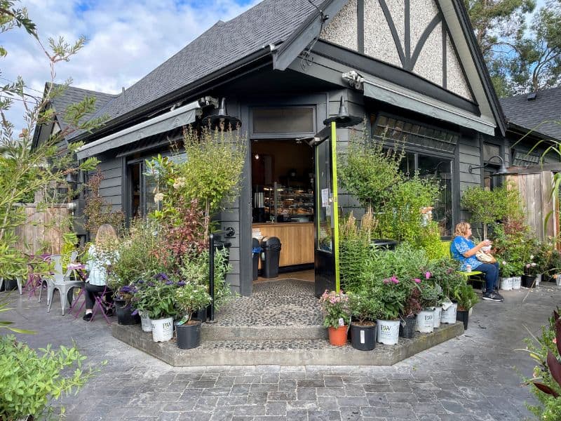 The Demistasse Coffee shop in Victoria BC in an old home nestled in a garden space.