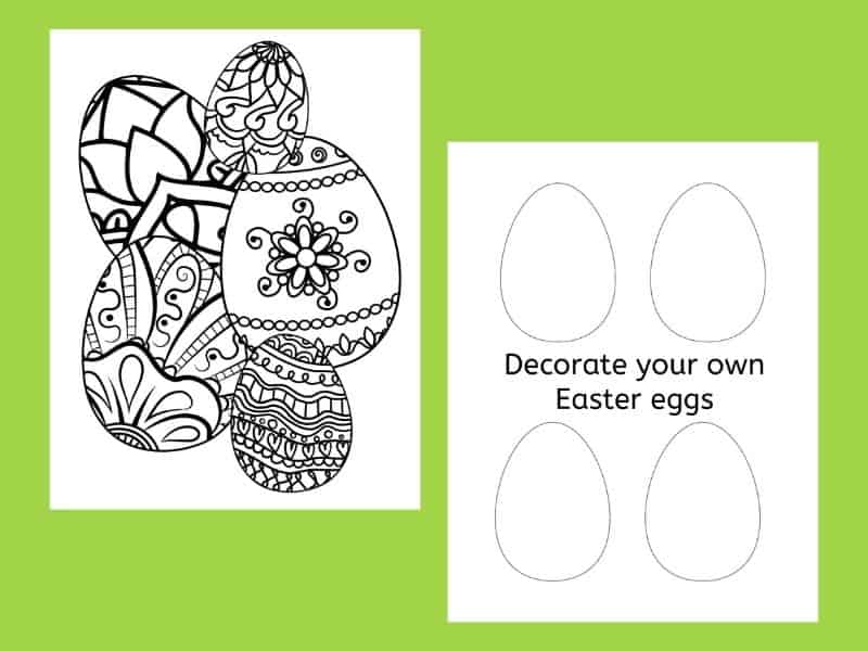 2 Easter egg coloring pages. 