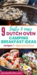 Dutch Oven Camping recipes; breakfast hash & Dutch baby pancake
