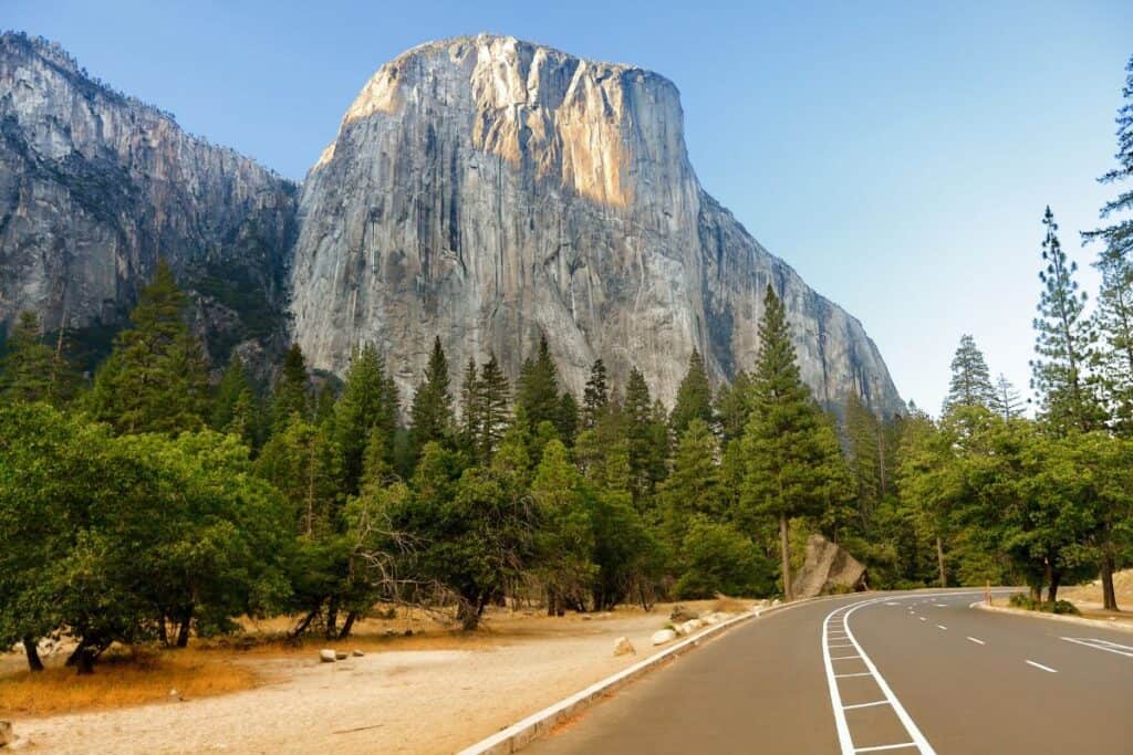 Roadway by El Capitan in Yosemite