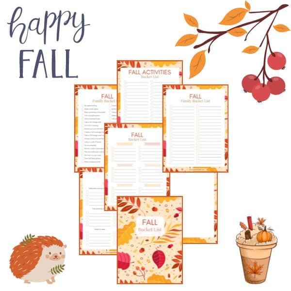 7 pages of fall family bucket list printables grouped. Happy fall.