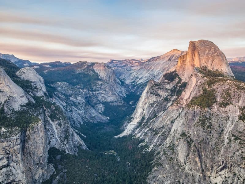 View from Glacier POint at sunset. 