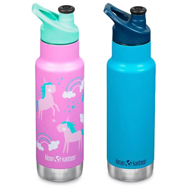 2 kids water bottles with sports lids