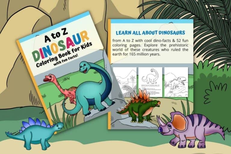 A to Z Dinosaur Coloring Book for Kids: with Dino-Mite Facts