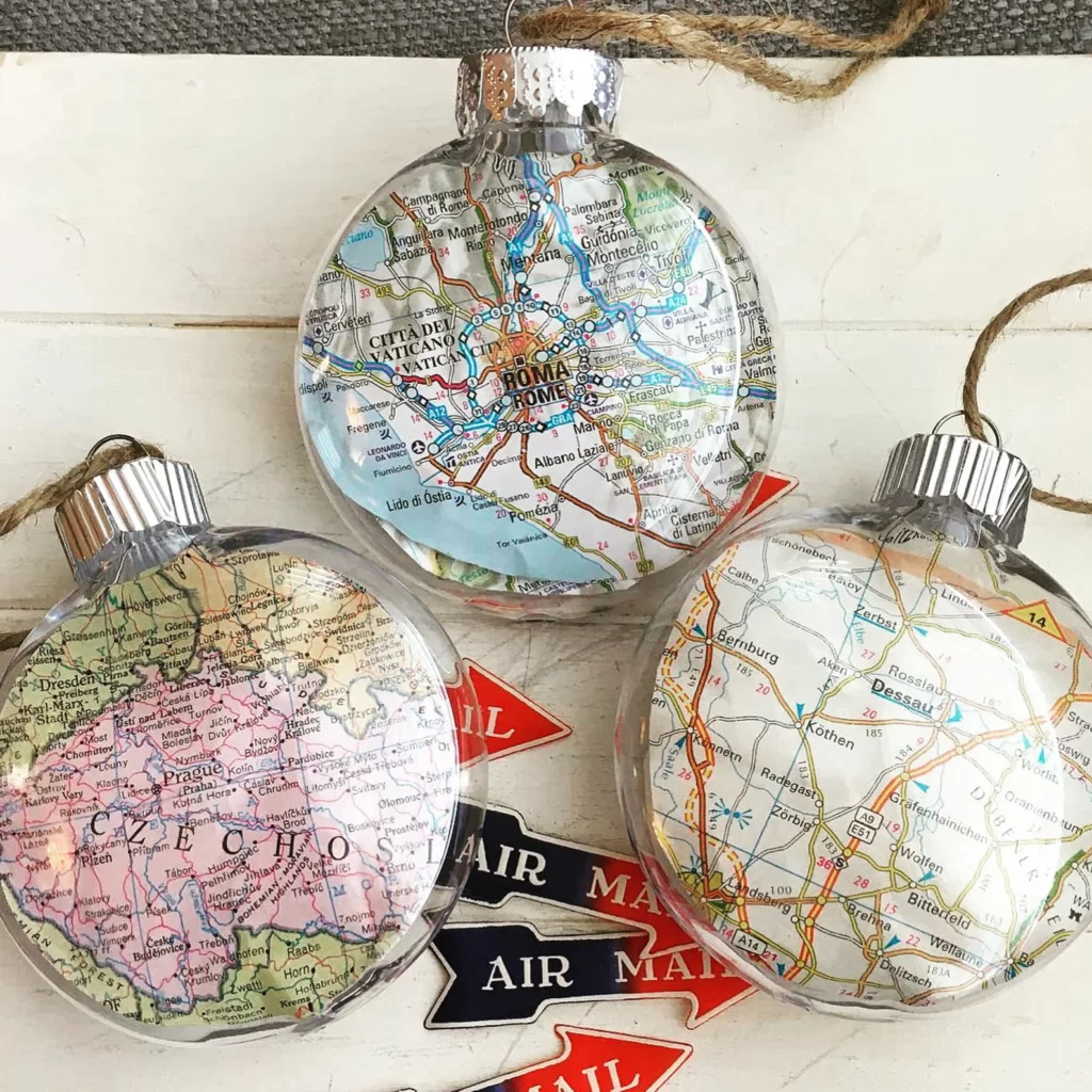 travel destination ornaments
