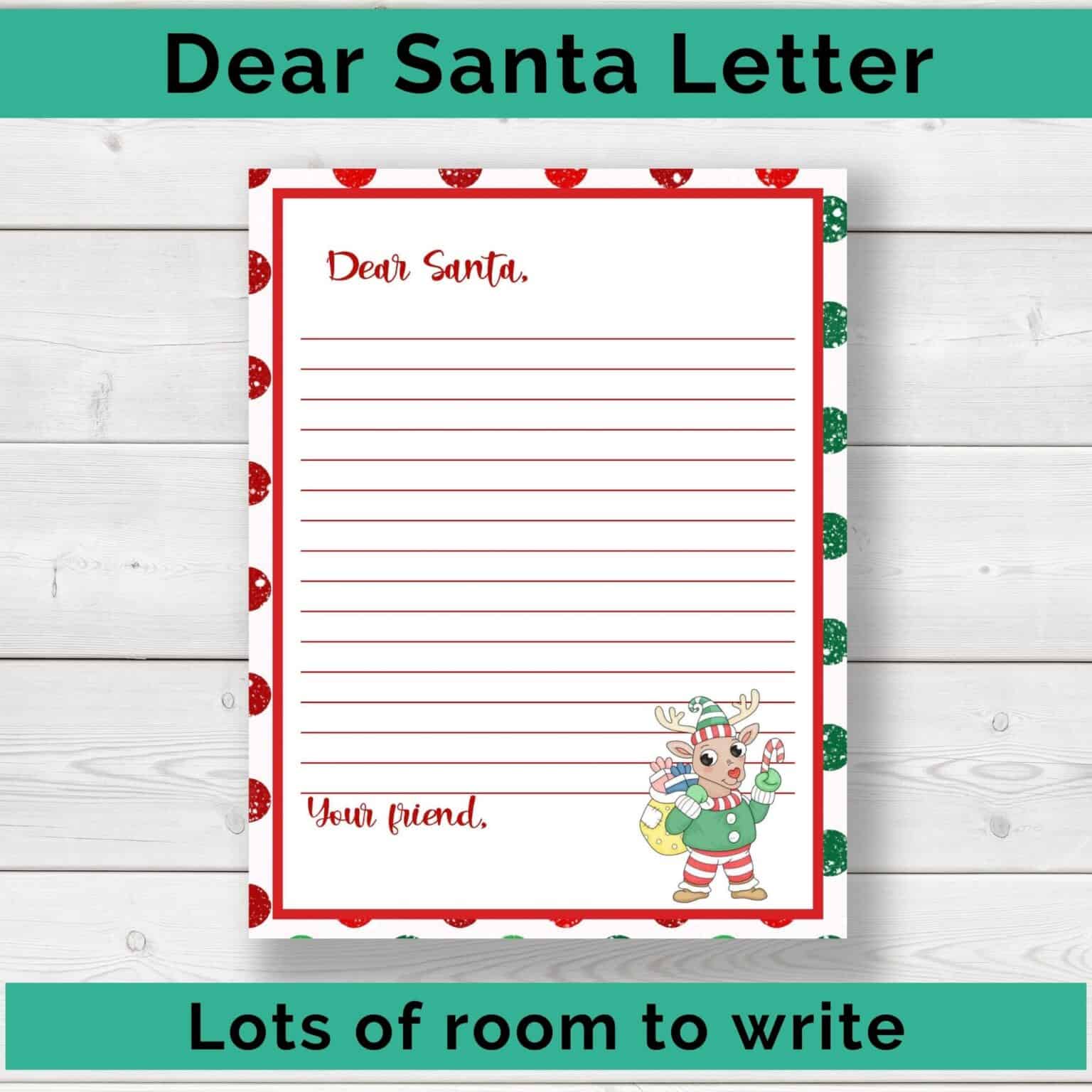 Free Printable Letter to Santa Template