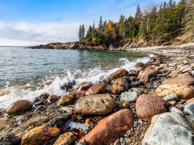 Rocky beach in Acadia National Park, Maine USA