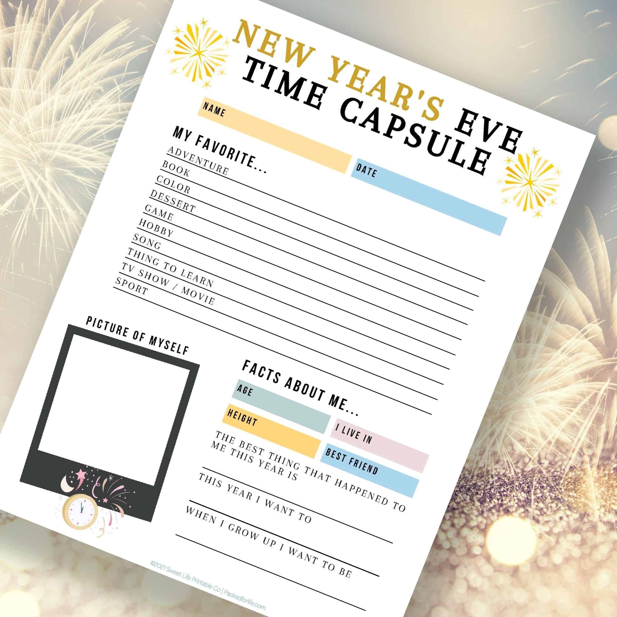 New Years Time Capsule Ideas ( + Free Time Capsule Printable for Kids