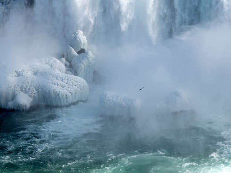 Niagara Falls in winter, frozen mist