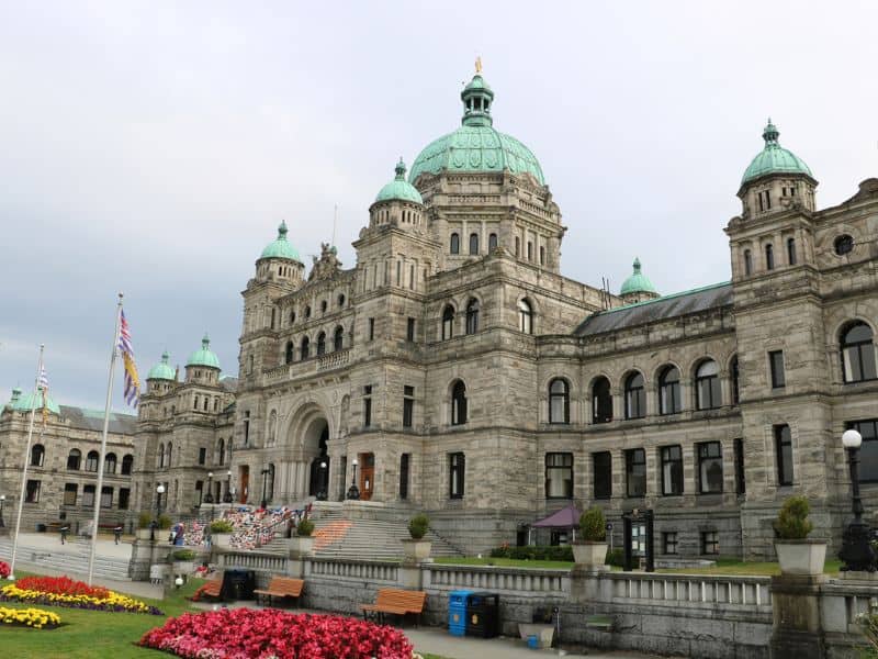 Parliament Buildings in Victoria Bc on overcast day. 