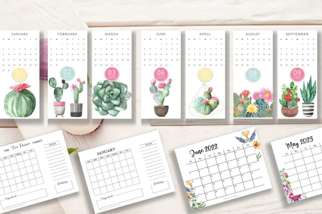 Fun (& Free) Printable Calendars 2022 to 2023 | Packed for Life