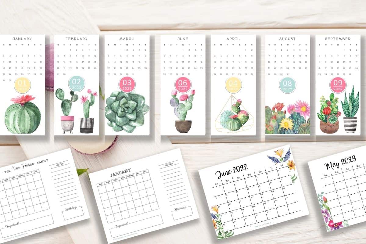 Fun (& Free) Printable Calendars 2022 to 2023 | Packed for Life
