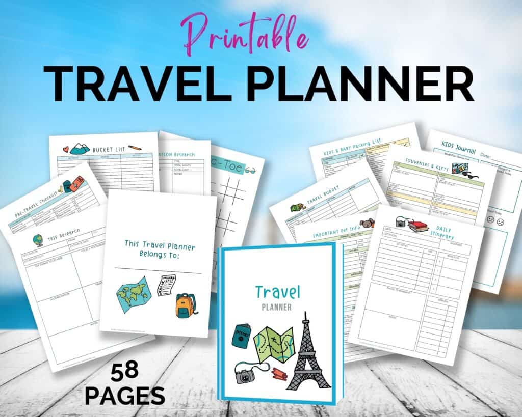 printable travel planner template