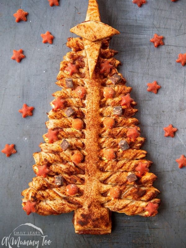 Pull Apart Christmas Tree made out of twisted bread. 